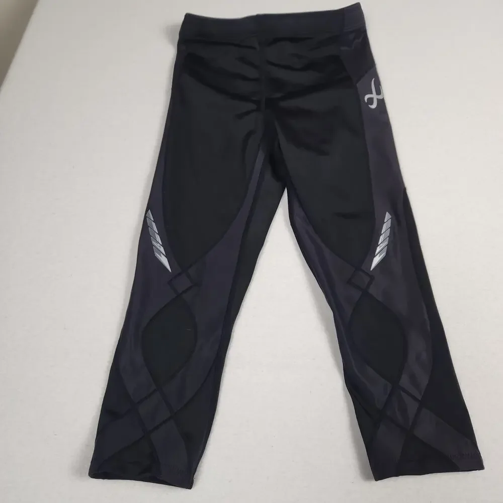 CW-X Women's Stabilyx 3/4 Mid Rise Capri Compression Tights Black Sz S